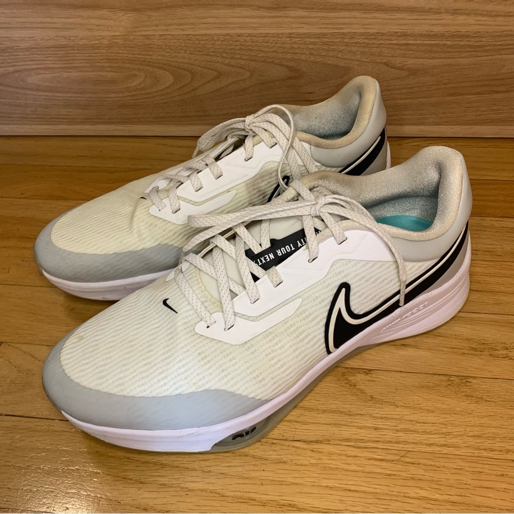 Nike Air Zoom Infinity Tour NEXT% Golf Shoes in White/Black/Grey Fog - Size 11.5